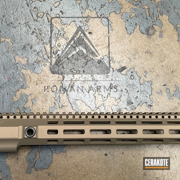 Ar-15 Handrail Coated With Cerakote In E-250, H-122 And E-200