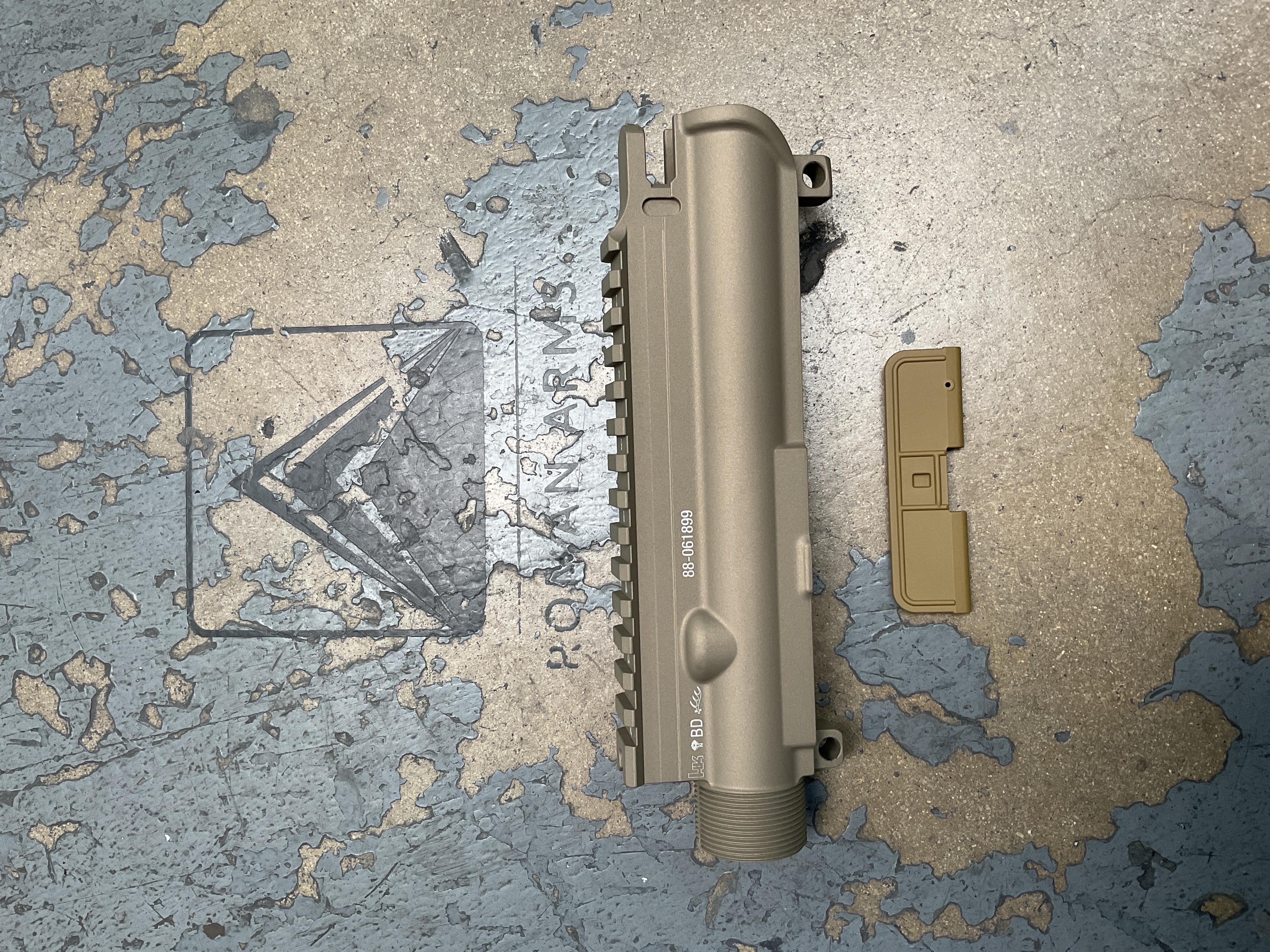 AR-15 Build using a Titanium, RAL 8000, Gold and FDE Finish | Cerakote
