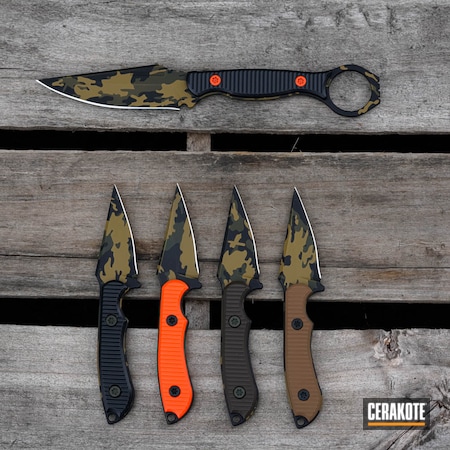 Powder Coating: Fixed-Blade Knife,Fixed Blade,SBK Fixed Blade,Mil Spec O.D. Green H-240,neck knife,Camo,MULTICAM® OLIVE H-344,Armor Black H-190,Knife,Plum Brown H-298