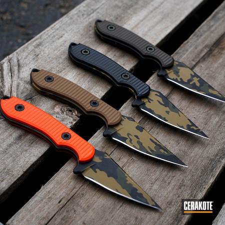 Powder Coating: Fixed-Blade Knife,Fixed Blade,SBK Fixed Blade,Mil Spec O.D. Green H-240,neck knife,Camo,MULTICAM® OLIVE H-344,Armor Black H-190,Knife,Plum Brown H-298