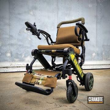 Armor Black, Lemon Zest, Corvette Yellow And Mil Spec O.d. Green Service Disabled Veteran Wheelchair Project