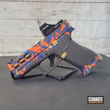 Glock 43x Triangle Camo Coated With Cerakote In H-346, H-171, H-112 And H-122