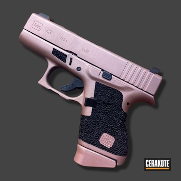 Glock 43 Rose Gold With Stippling Coated With Cerakote