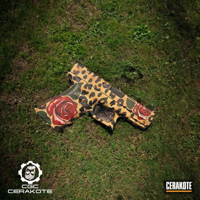 Glock Pistol - Cheetah Print Rose Cerakote Pattern