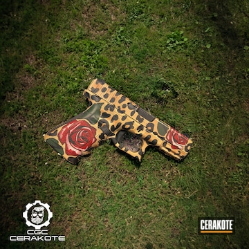 Glock Pistol - Cheetah Print Rose Cerakote Pattern