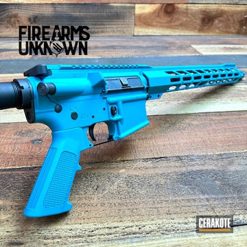 Rifle Coated With Cerakote In Aztec Teal