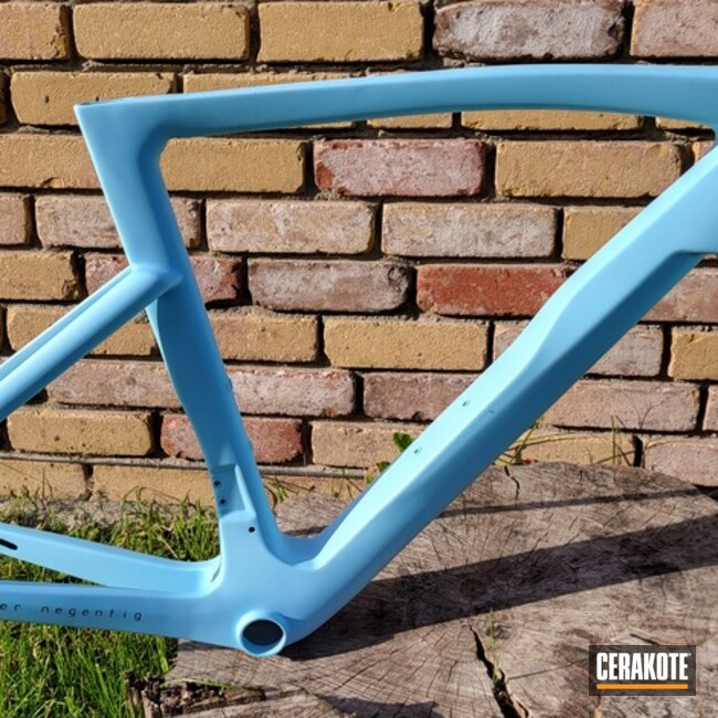 Bike Frame Coated With Cerakote In H-356 And H-146