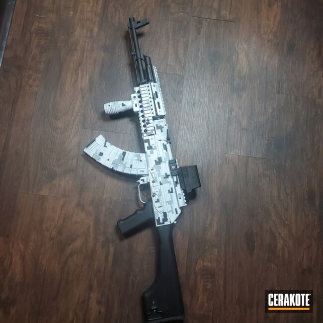 Wasr-10 Coated With Cerakote In Armor Black, Stormtrooper White And Battleship Grey