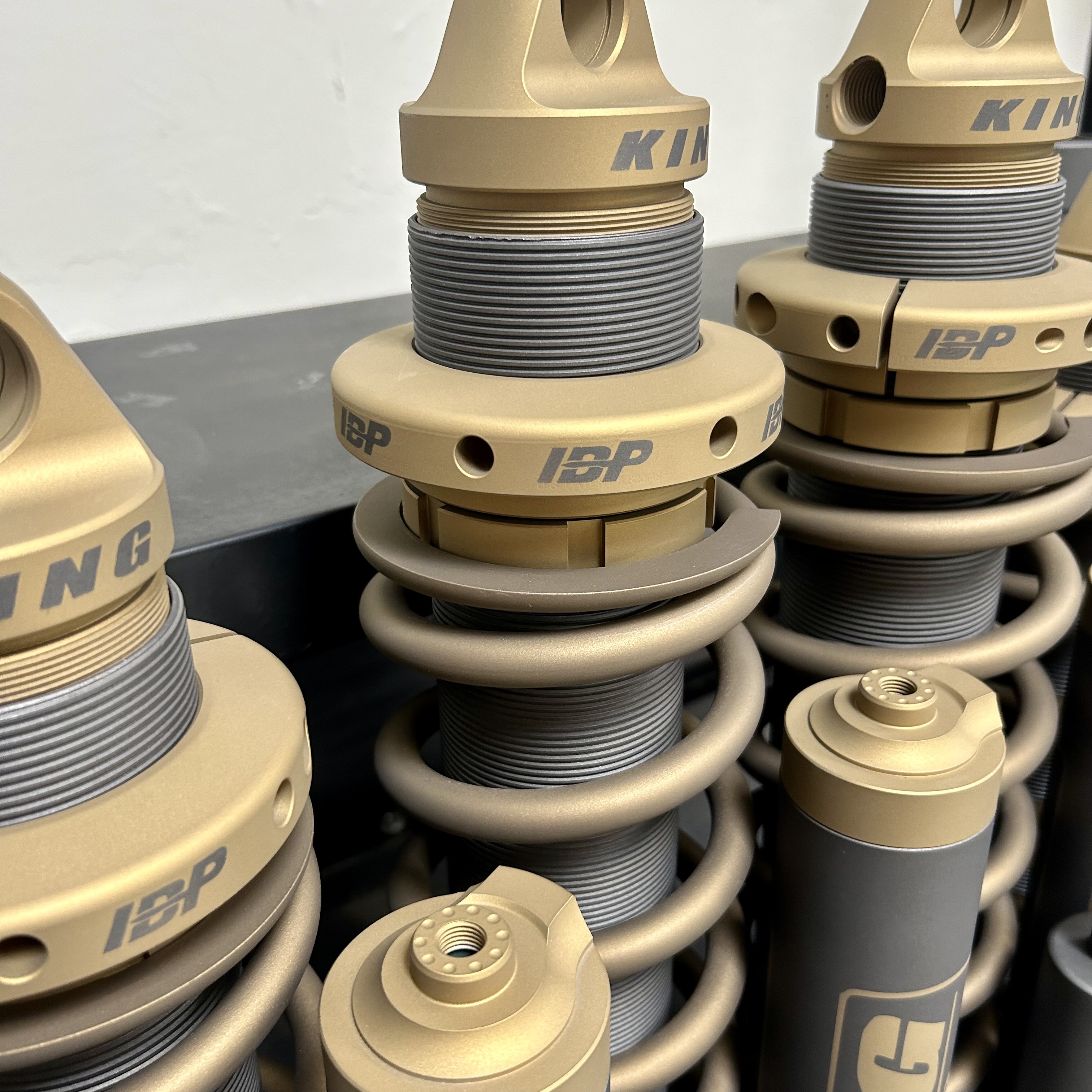 Shock Spring Powder Coating King Shocks In A Custom Cerakote Color using Tungsten, Burnt Bronze and ...