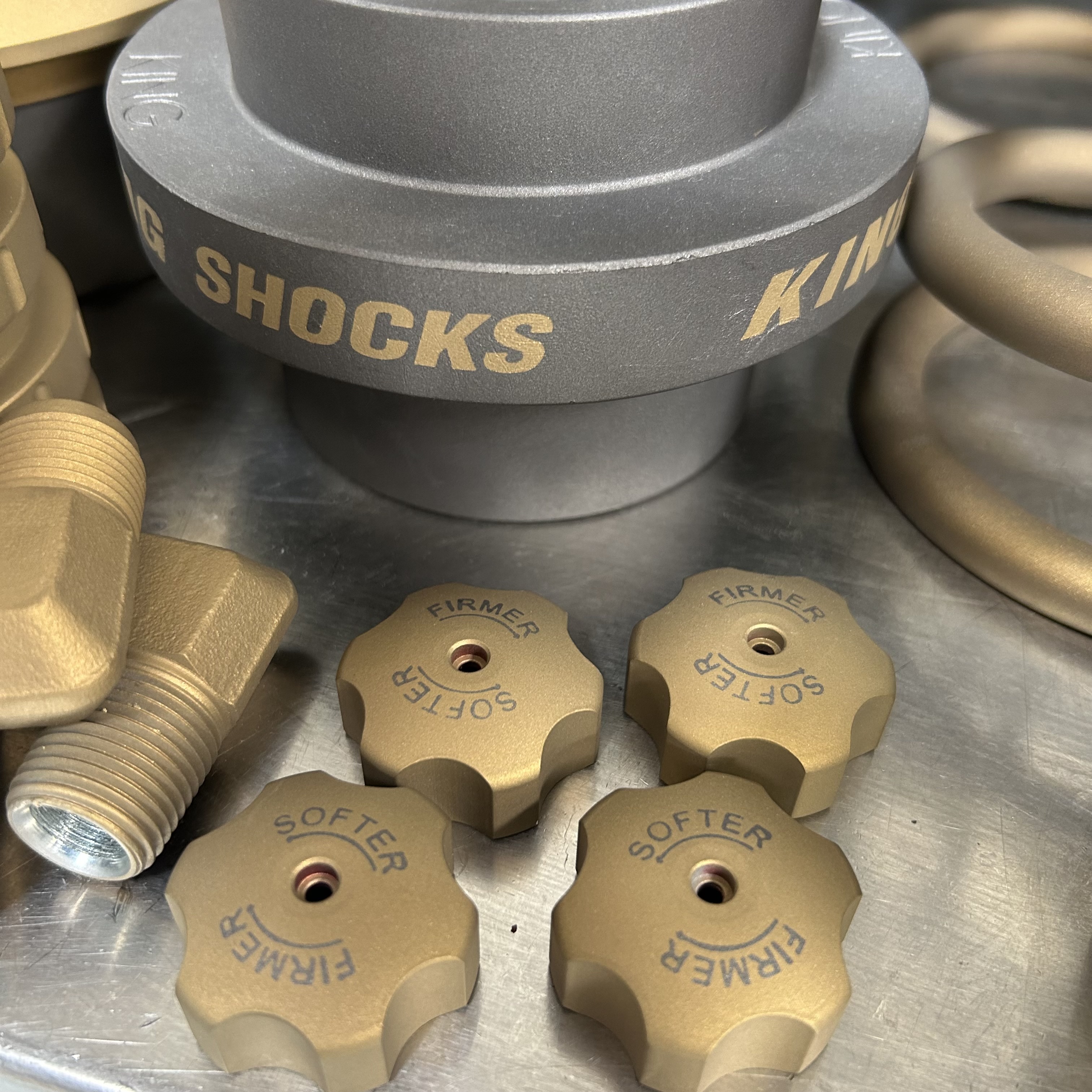 Shock Spring Powder Coating King Shocks In A Custom Cerakote Color using Tungsten, Burnt Bronze and ...
