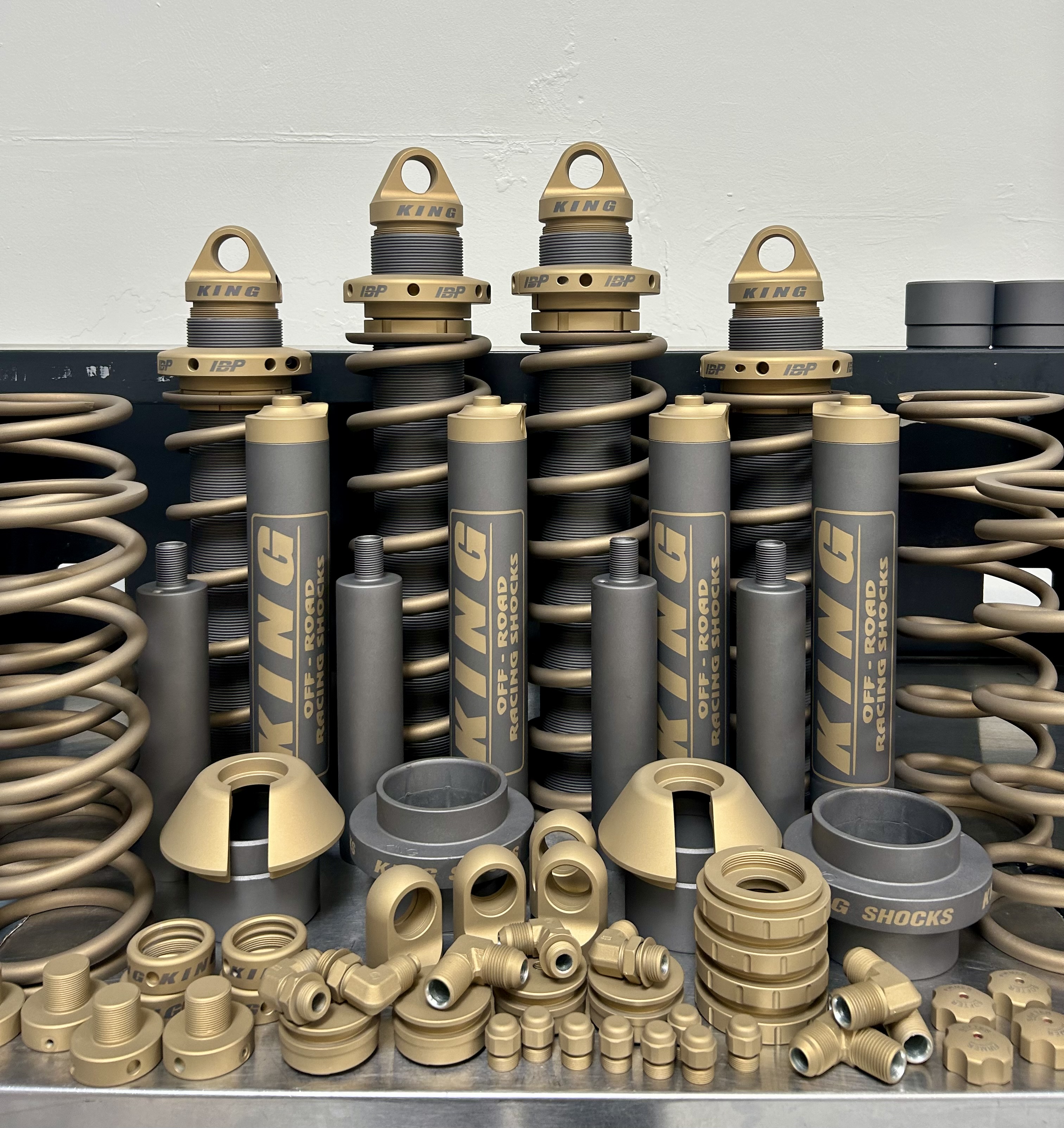 Shock Spring Powder Coating King Shocks In A Custom Cerakote Color using Tungsten, Burnt Bronze and ...