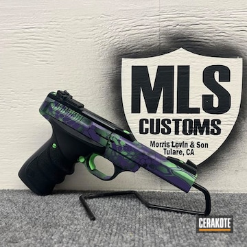 Browning Coated With Cerakote In Zombie Green And Bright Purple