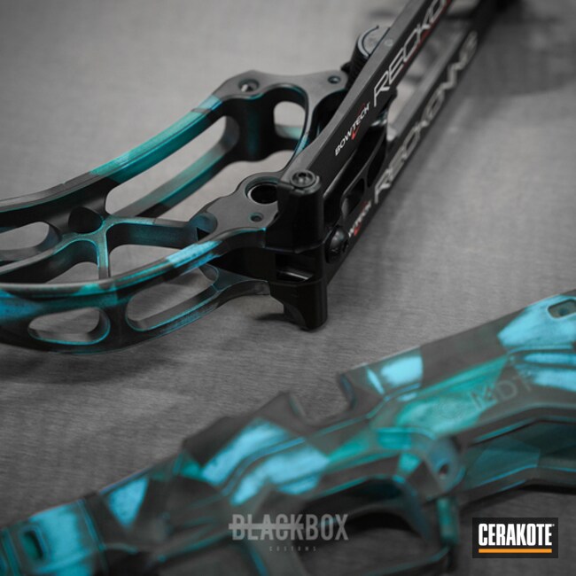 Compound Bow Coated With Cerakote In H-146