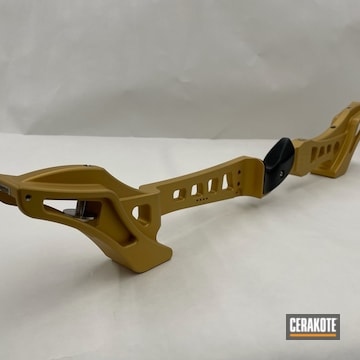 Bow Riser Coated With Cerakote In Gold