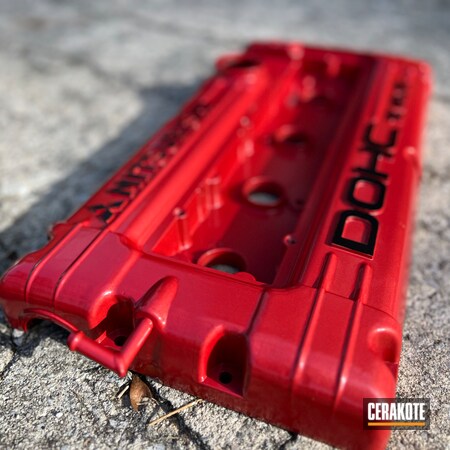 Powder Coating: HABANERO RED H-318,MC-2200 Multipurpose Clear MC-2200,Automotive,Valve Covers,Mitsubishi