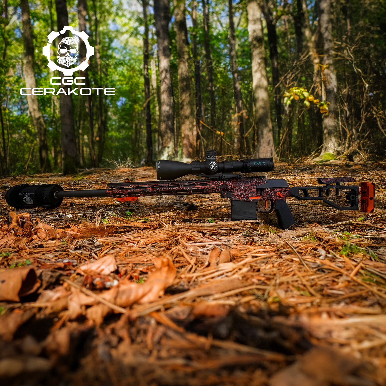 Topographic Rifle Bolt Action Rifle - Topo Camo | Cerakote