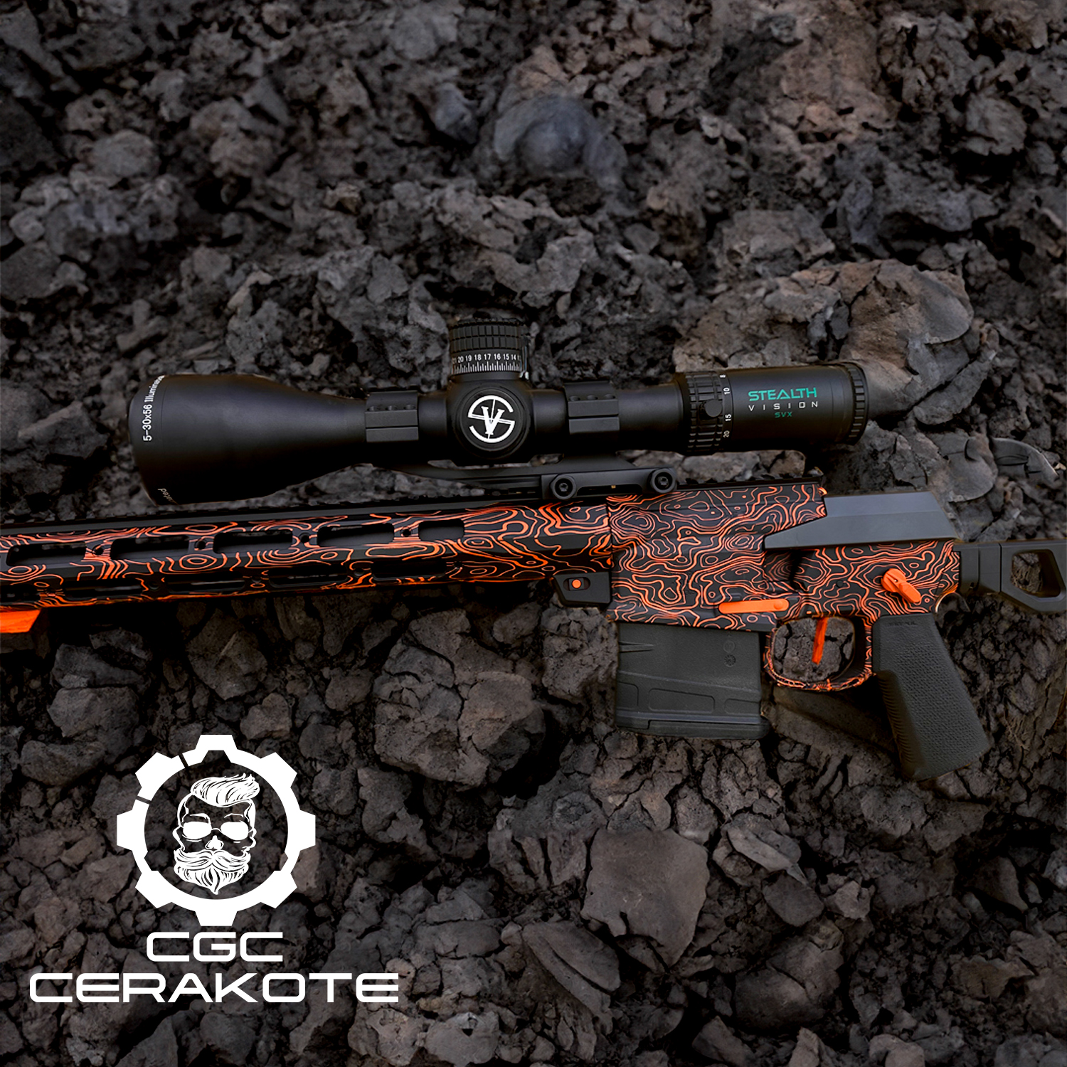 Topographic Rifle Bolt Action Rifle - Topo Camo | Cerakote