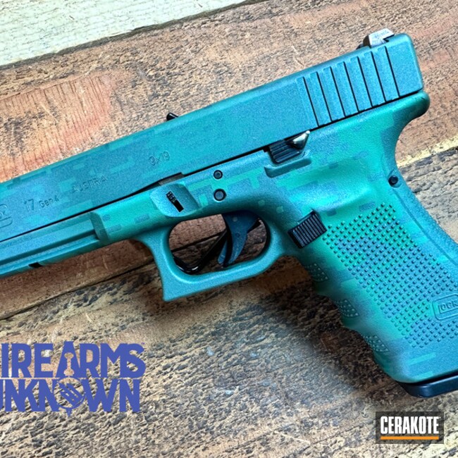 Glock 17 Coated With Cerakote In Charcoal Green