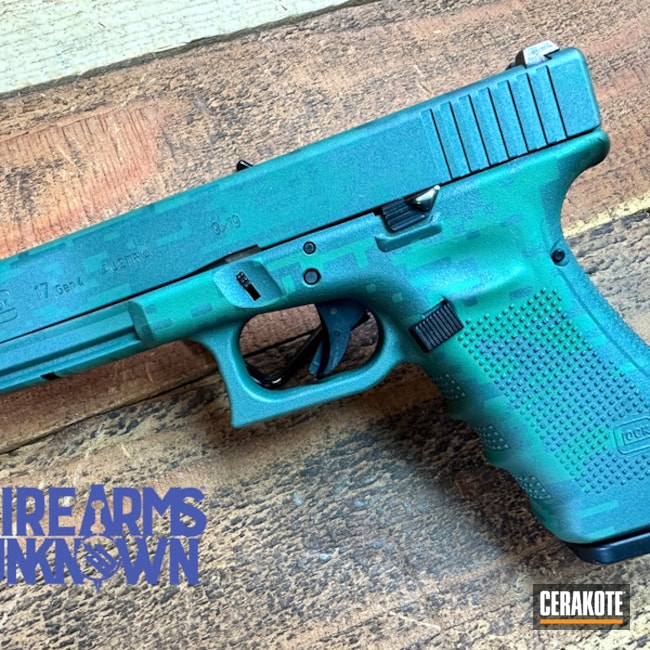Glock 17 Coated With Cerakote In Charcoal Green