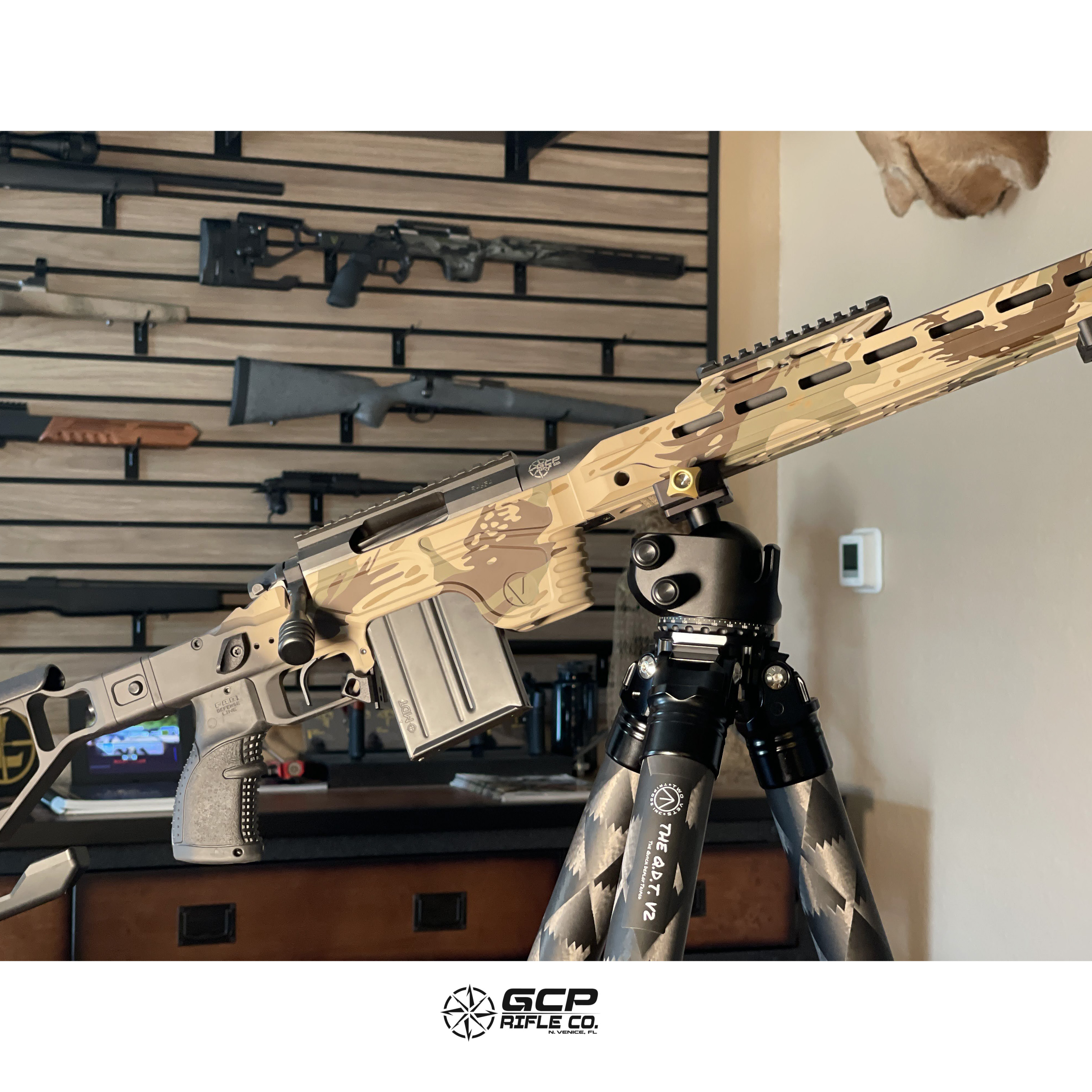 Vision Chassis and GCP rifle coated with desert colors in a Rhodesian ...