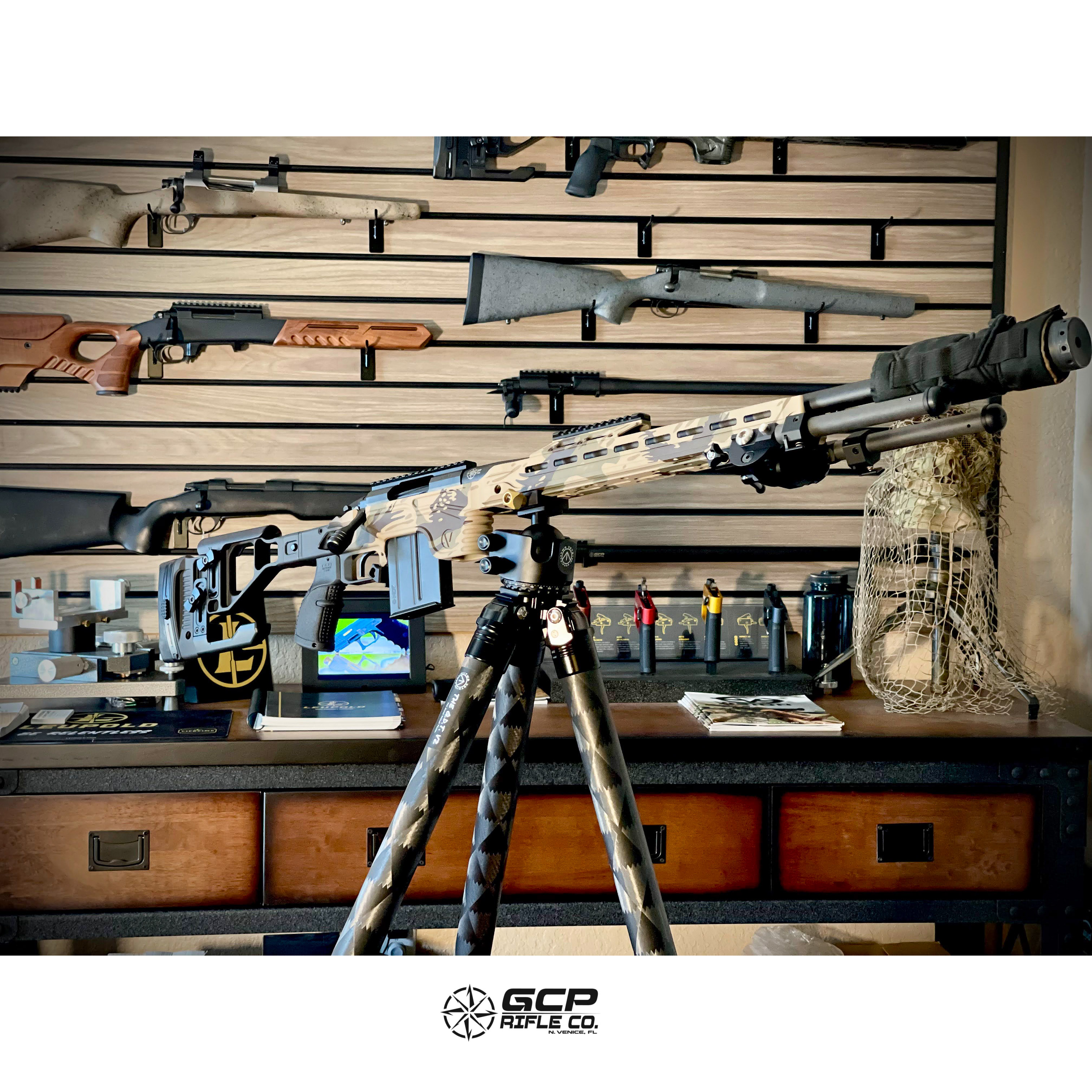 Vision Chassis and GCP rifle coated with desert colors in a Rhodesian ...