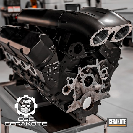 Powder Coating: Engine Parts,Armor Black C-192,Engine Block,S.H.O.T,Cerakote,Certified Applicator,Engine,Automotive,Engine Covers,Auto,Automotive Parts,Engine Cover