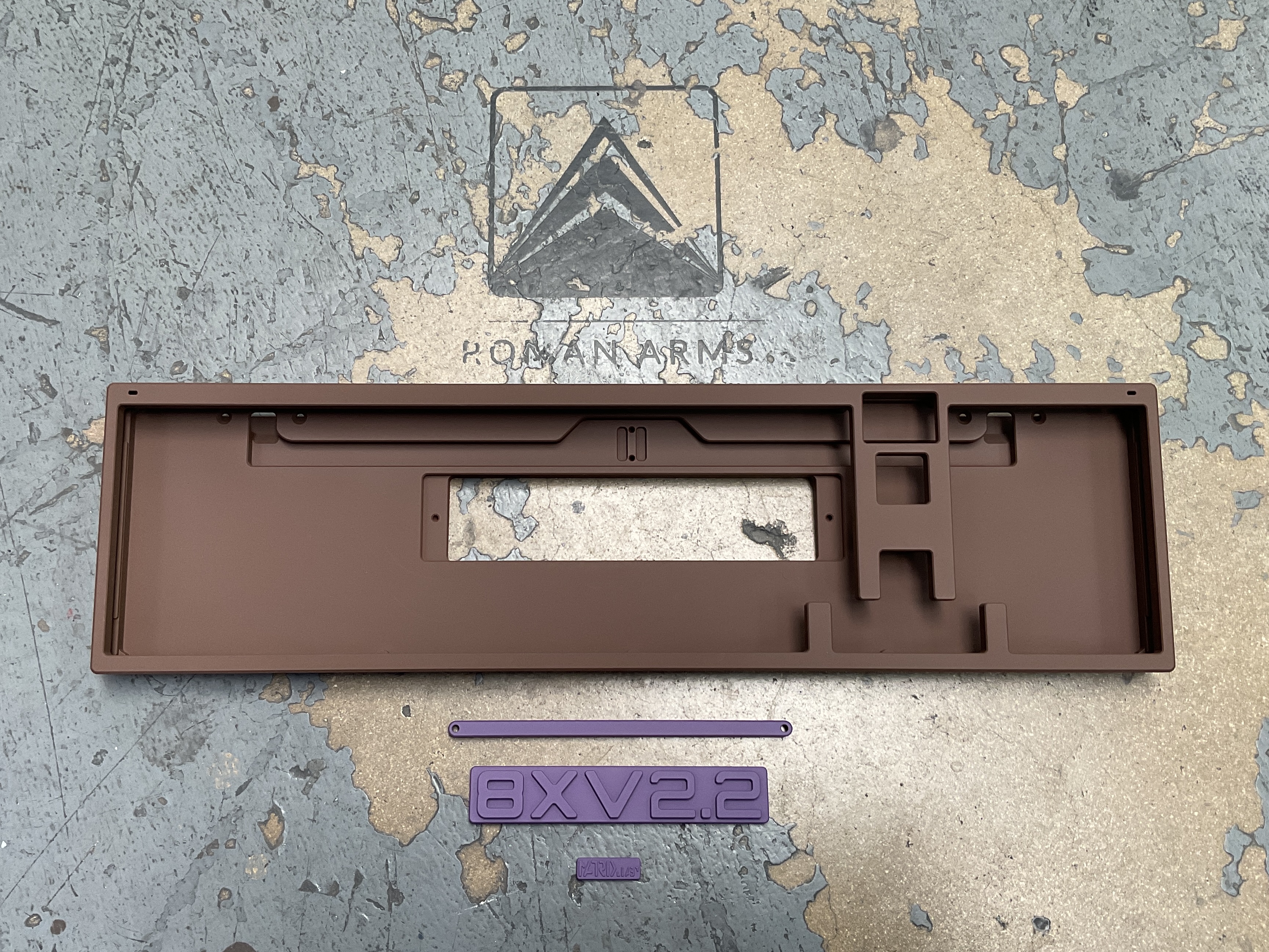 Keyboard Case in Camo® Dark Brown and Bright Purple | Cerakote