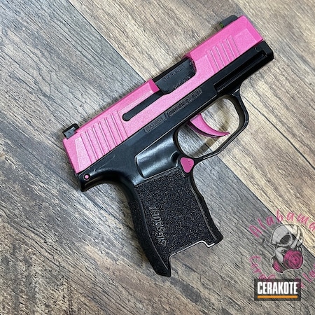 Powder Coating: 9mm,Cerakote FX SHIVER FX-108,Pink,Gloss Black H-109,Girls Gun,Sig Sauer,SIG™ PINK H-224,Sig P365