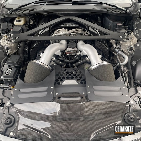 Powder Coating: Engine Cover,V8 Headers,Engine,Automotive,CERAKOTE GLACIER BLACK C-7600,CERAKOTE GLACIER SILVER C-7700