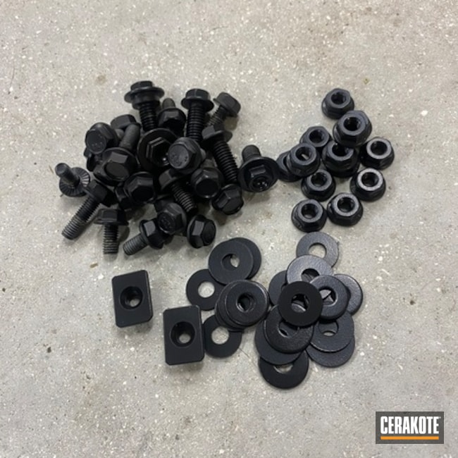 Automotive Nuts And Bolts Coated With Cerakote In E-100