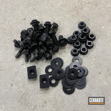 Automotive Nuts And Bolts Coated With Cerakote In E-100