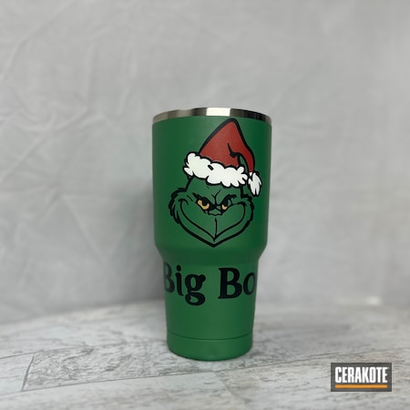 Powder Coating: Grinch,Custom Tumbler Cup,Cerakote,HABANERO RED H-318,Midnight E-110,Gold H-122,Stormtrooper White H-297,SQUATCH GREEN H-316,YETI Cup