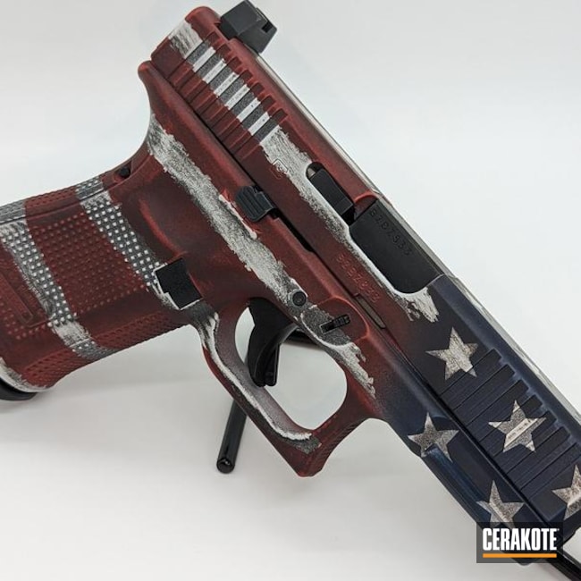 Battleworn American Flag On Glock 19