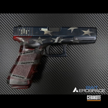 Glock 17 Battleworn Flag With Engraved Second Amendment