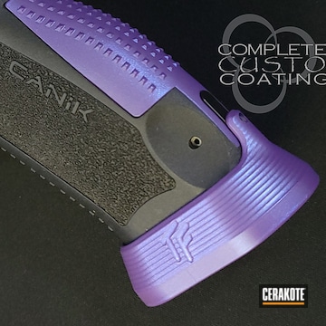 Canik Pistol Cerakoted In Bright Purple