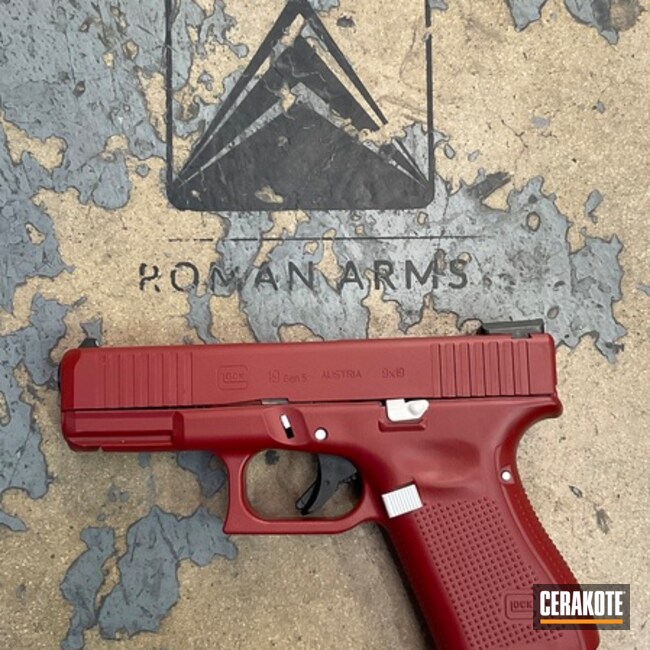 Solid Color Glock Coated With Cerakote In H-221 And H-312