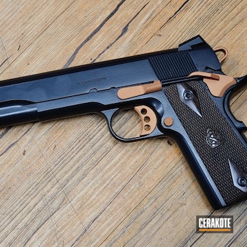 Springfield 1911 Coated With Cerakote In Blackout And Copper