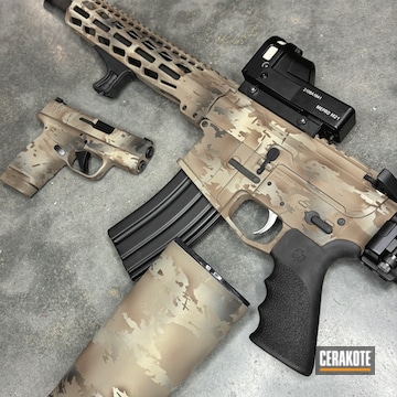 Custom 12.5" Ar15 With Springfield Hellcat And Tumbler Cup In Custom Multicam
