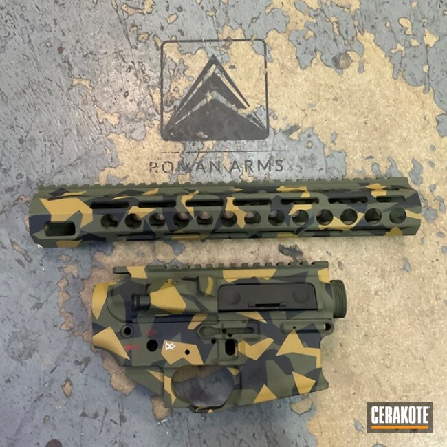 Ar15 Builders Kit Coated With Cerakote In Sniper Green, Graphite Black And Ral 8000