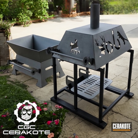 Powder Coating: Armor Black C-192,BBQ's,Cerakote,Traeger Grills,America,Outdoor Grill,BBQ pit,BBQ,Grill,BBQ Table,Outdoors,BBQ Cover