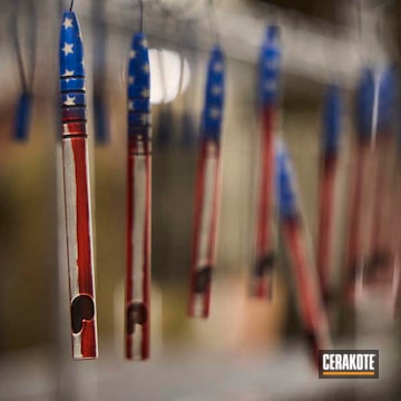 Custom Writing Pens Coated With Distressed American Flag