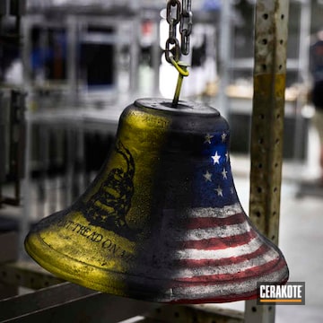 Customized Bell Coated With The Gadsen Flag And American Flag