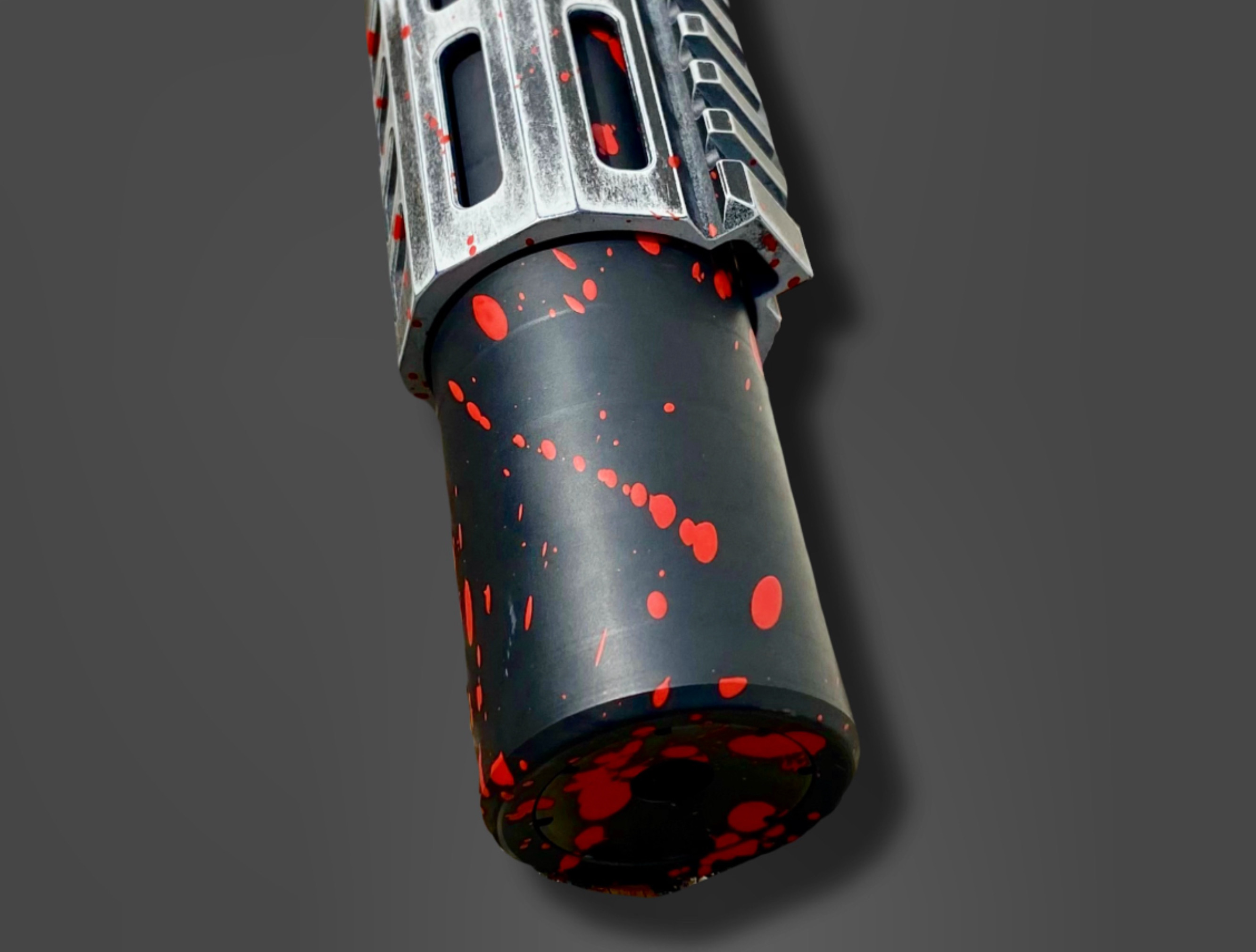 Splatter Painted Rifles Bloody Battle Worn Tactical Rifle | Cerakote