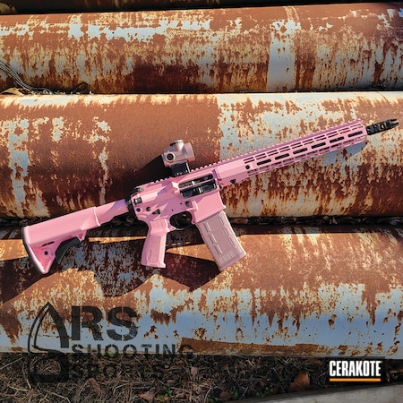 Powder Coating: Pink,Bazooka Pink H-244,AR Rifle,S.H.O.T,Tactical Rifle,AR-15,Glitter,Rifle