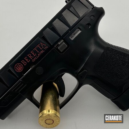 Powder Coating: S.H.O.T,Color Fill,FIREHOUSE RED H-216,BLACKOUT E-100,Beretta APX