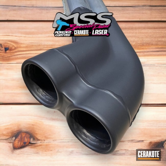 Exhaust Tip Coated With Cerakote In C-7600