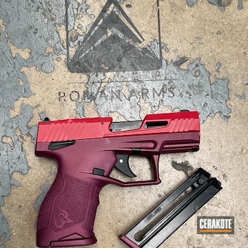 Handgun Coated With Cerakote In H-319 And H-306