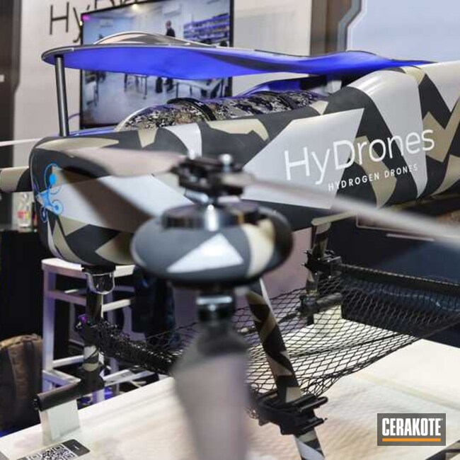 Hydrogen Drone Coated With Cerakote In Graphite Black, Micro Slick Dry Film Lubricant Coating (air Cure), Desert Sand And Micro Slick Dry Film Lubricant Coating (oven Cure)
