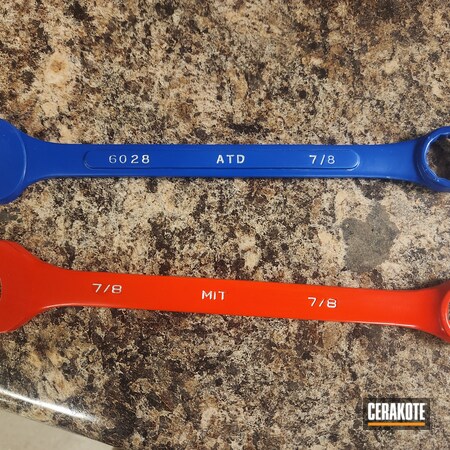 Powder Coating: Wrench,STOPLIGHT RED C-143,Wrenches,BLUE FLAME C-158,CERAKOTE GLACIER SILVER C-7700