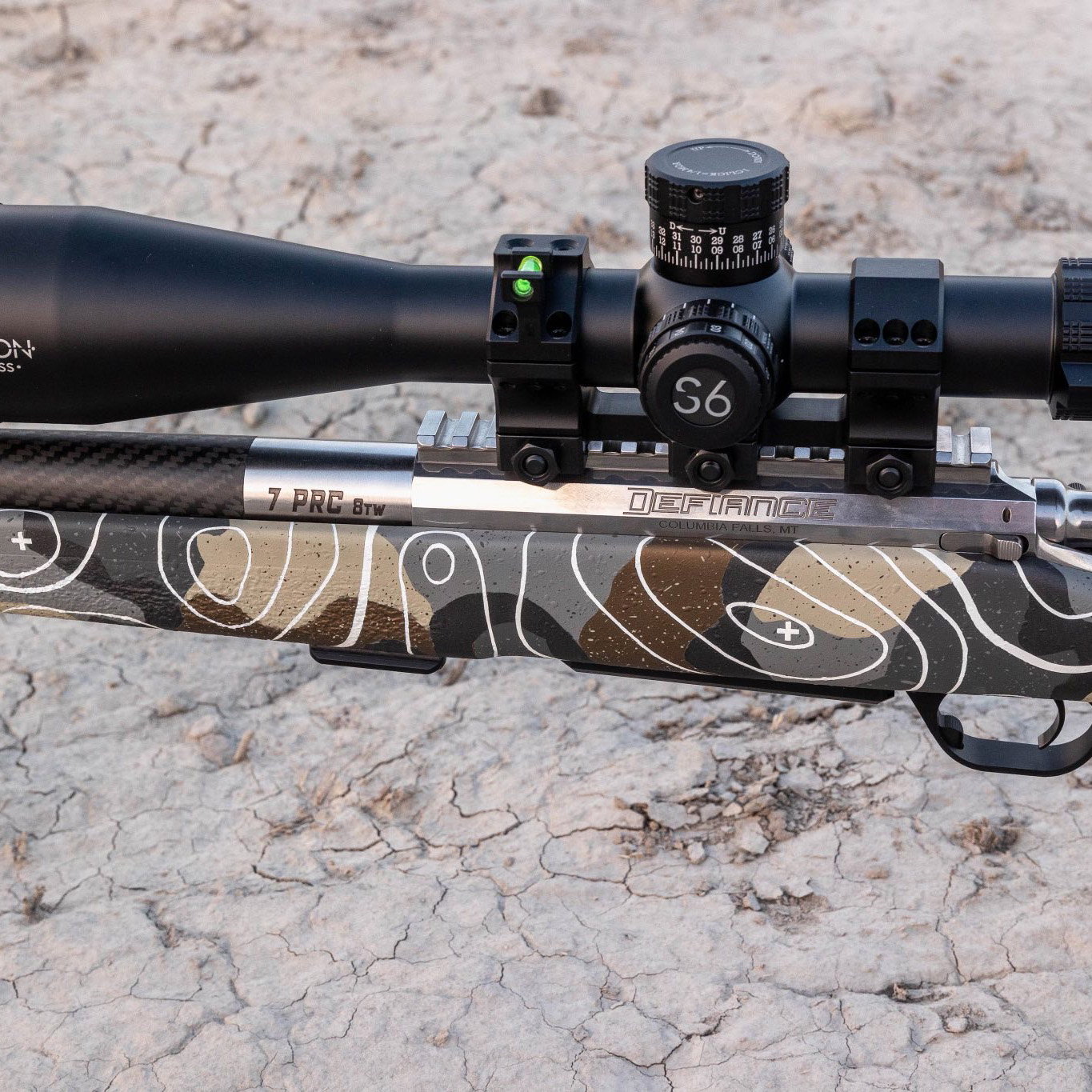 Topographic Rifle Topo map lines over camo | Cerakote